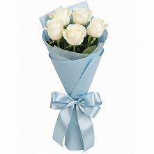 Букет 5 Белых роз Проуд в Тухчаре