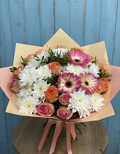 Букет цветов из:  Розы, Герберы и Хризантемы #REPLACE_PRED# Тухчаре