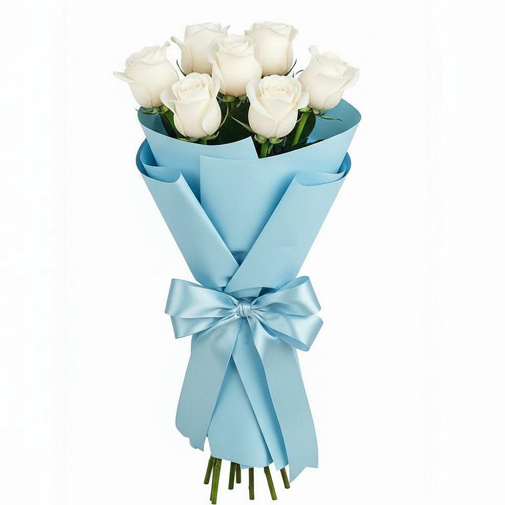 Букет 7 белых роз Проуд в Тухчаре