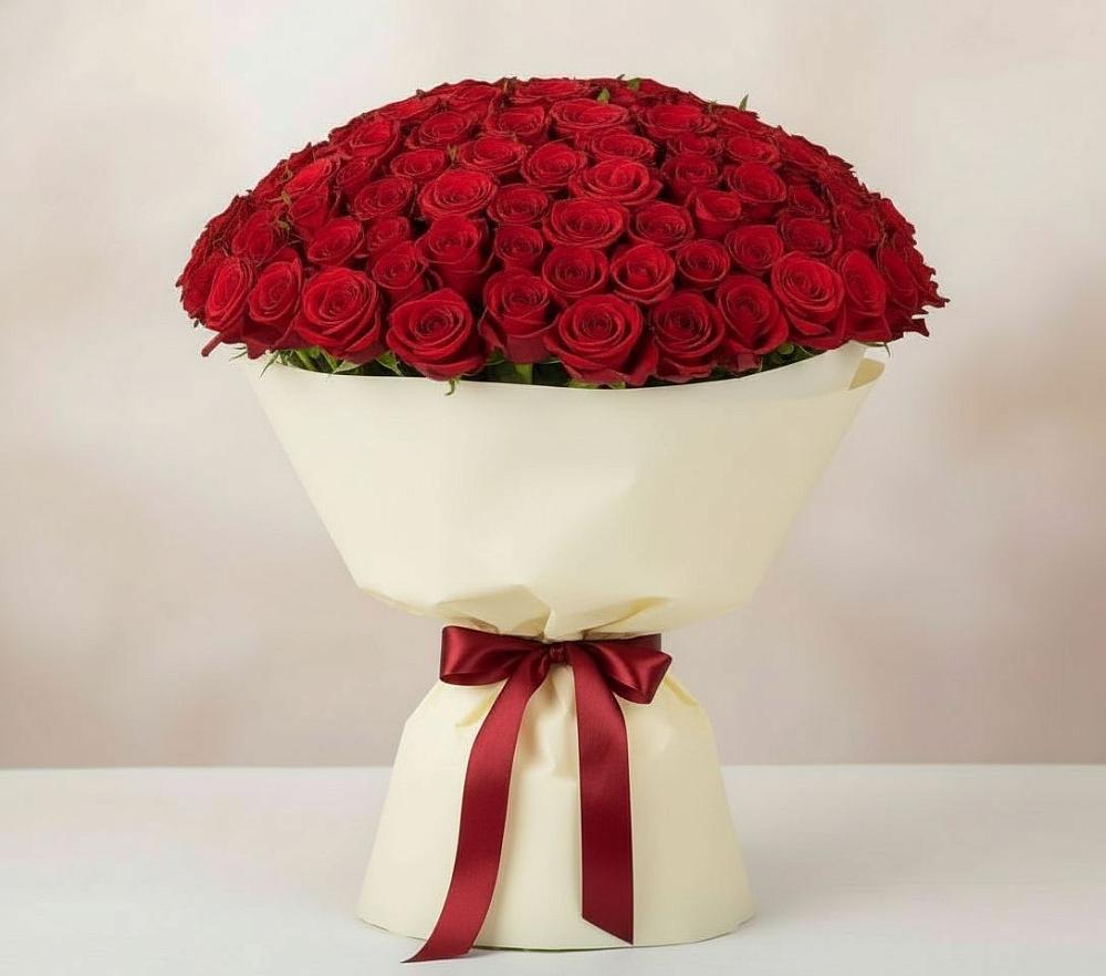 Букет 101 Красная роза Милано в Тухчаре