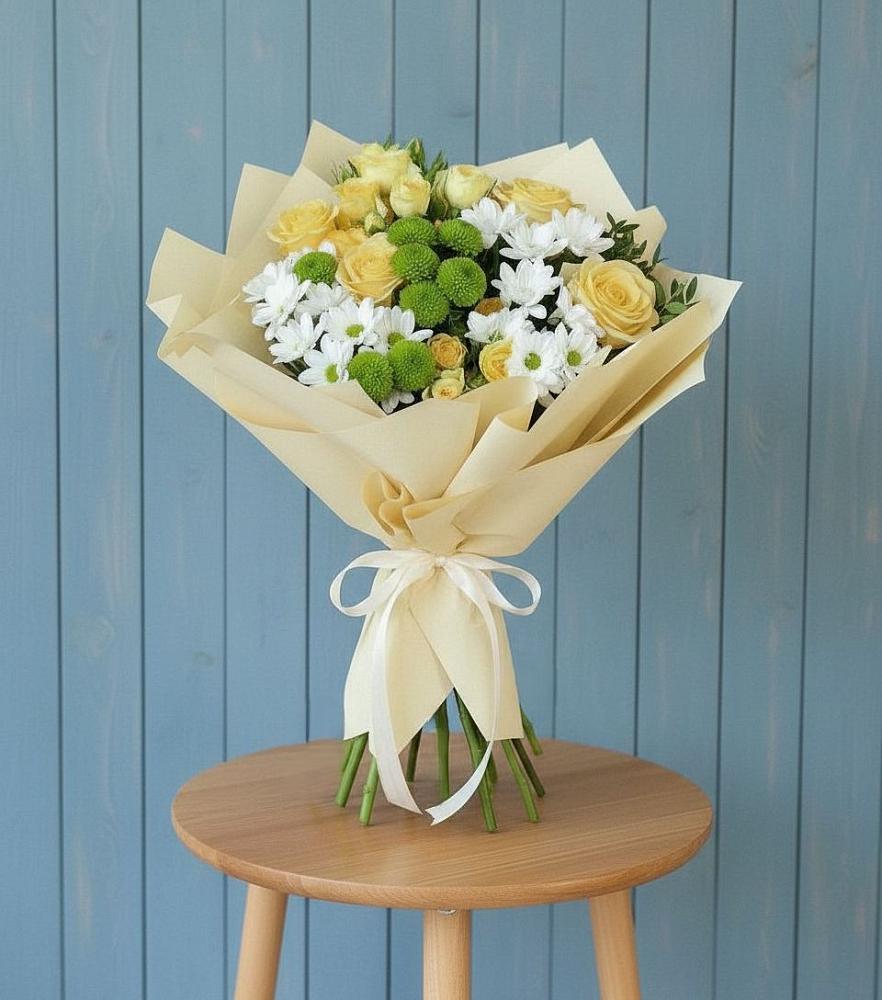 Букет цветов из: Хризантемы и Розы в Тухчаре