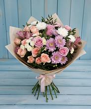 Букет цветов из:  Хризантемы, Розы и Альстромерии #REPLACE_PRED# Тухчаре